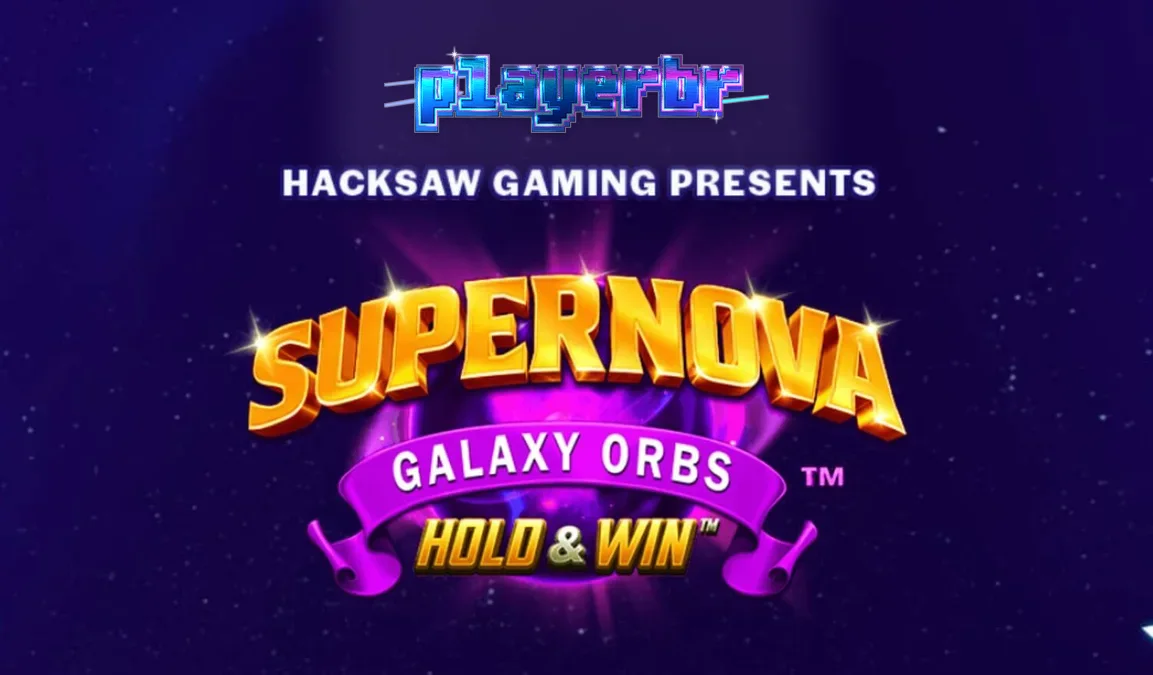 Interface do jogo de slot Supernova Galaxy Orbs com tema espacial e retrô